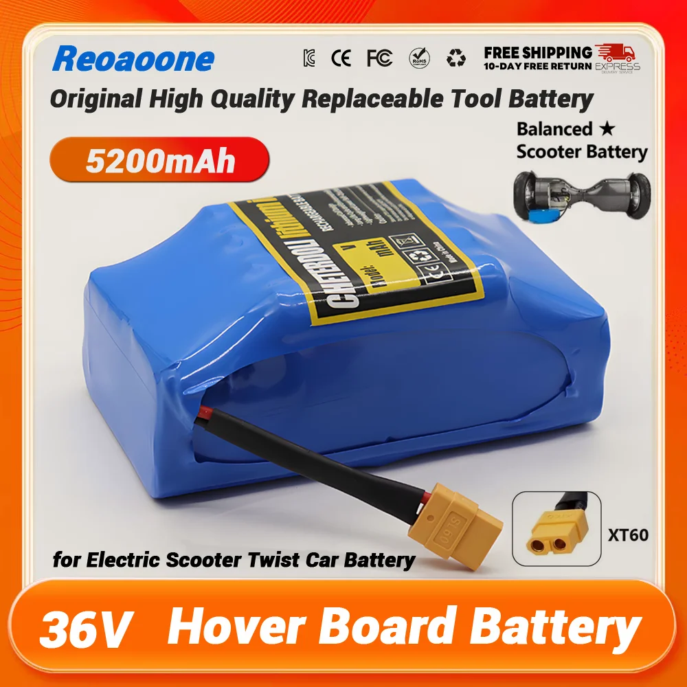 

Genuine 36V 12Ah 10s2p Battery Packs Rechargeable Lithium Ion Battery for Electric Self Balancing Scooter HoverBoard Unicycle