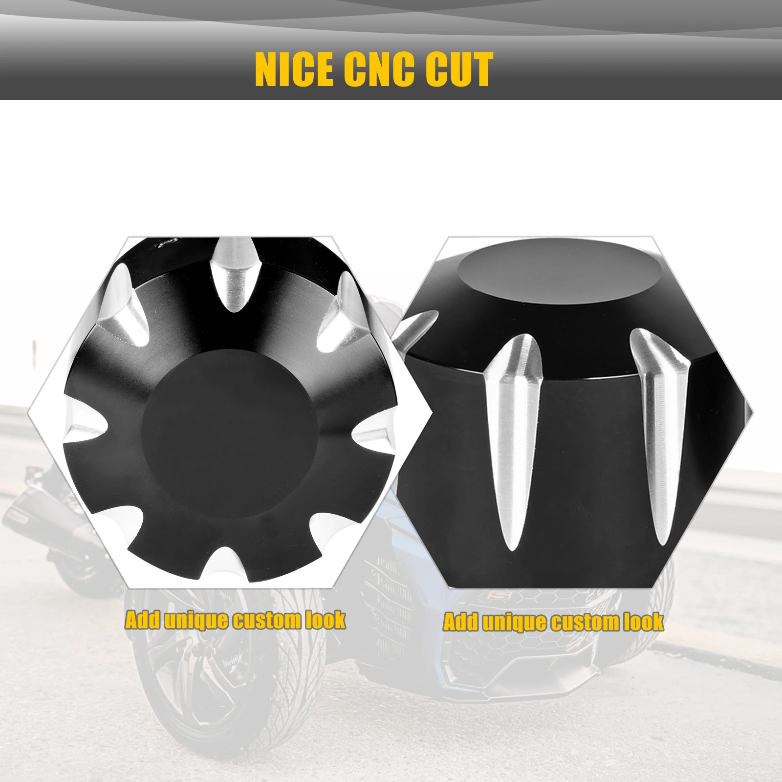 For Spyders RT Rear Axle Nut Cover Caps, Pair Aluminum Axle Caps For Cam-Am Spyder 2008-Later RT, F3, GS/RS, ST All Models