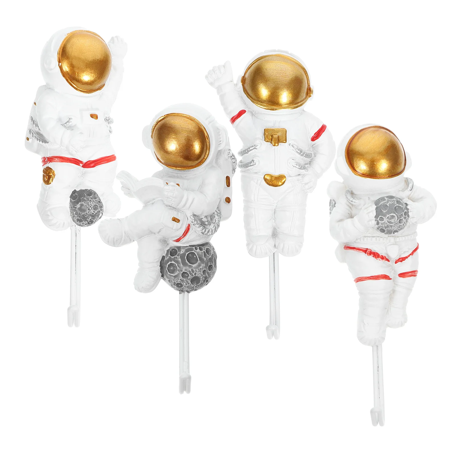

4pcs Astronaut Wall Hooks Self Adhesive Key Hanger Towel Robe Coat Entryway Hooks Versatile Decorative Storage Solution