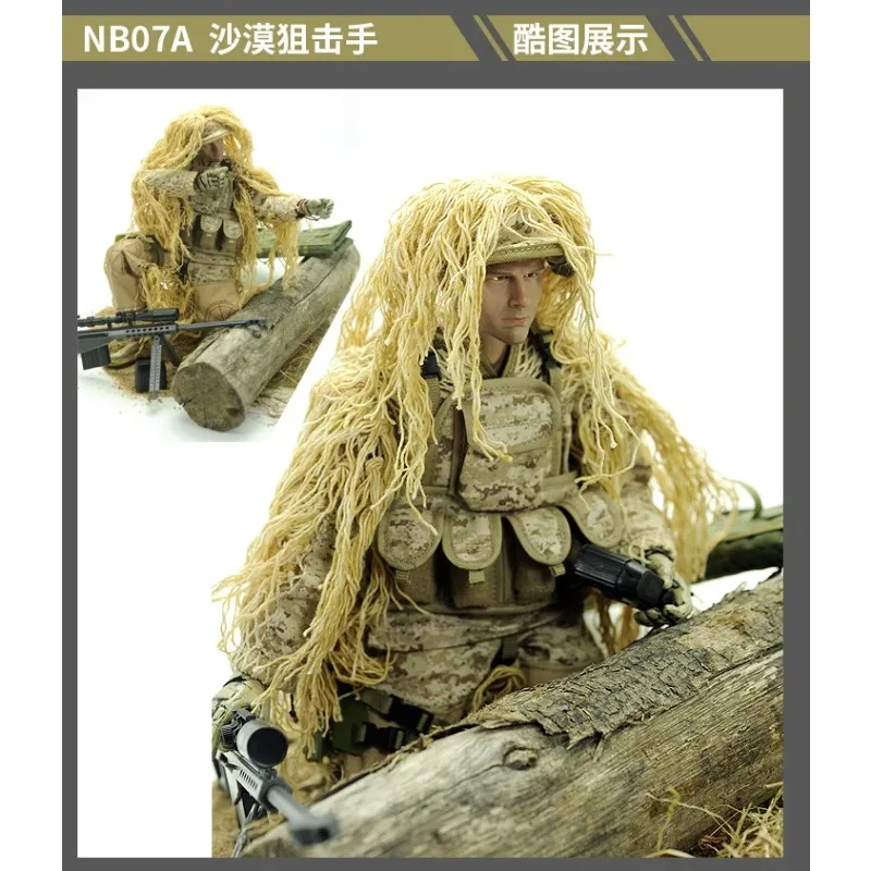 Ozdoby kolekcjonerskie w skali 1/6, plastikowy snajper z karabinem Barrett, wojskowy model lalki męskiej dla figurek akcji 12 cali, akcesoria NB07 NB08