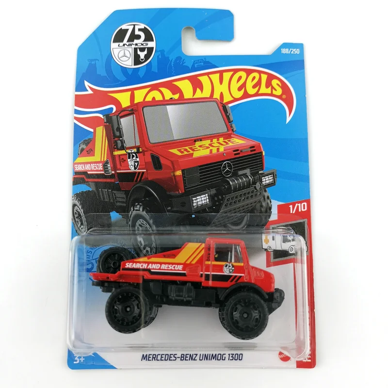 2021-188 Hot Wheels Cars MERCEDES-BENZ UNIMOG 1300 1/64 Metal Die-cast Model Collection Toy Vehicles