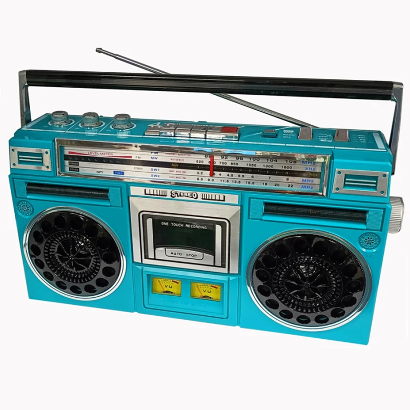 Classic Retro Cassette Radio Dual Channel Stereo Bluetooth Speaker FM/AM/SW Multi-band Recorder Outdoor Card Radio Music Player