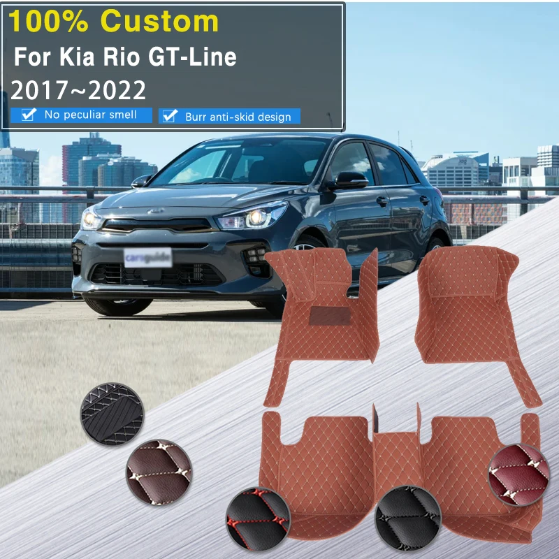 

Car Floor Mats For Kia Rio GT-Line YB SC 2017~2022 Waterproof Leather Mat Cover Floors Accesorios Para Vehículos Car Accessories