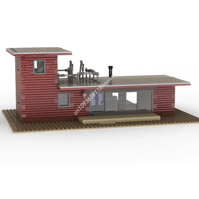 

1088 шт. MOC маленькая кабина для отпуска, архитектурная модель здания, рождественский подарок, блоки, сборка, идея, игрушки, образовательный кирпич для детей