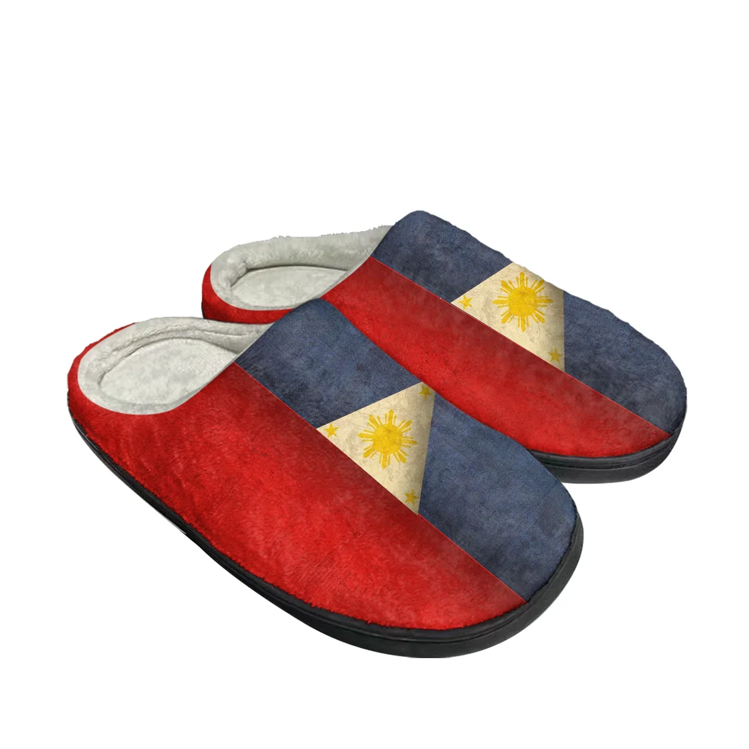 Philippine Flag Home Cotton Custom Slippers Mens Womens Sandals Philippines Plush Bedroom Casual Keep Warm Shoes Thermal Slipper