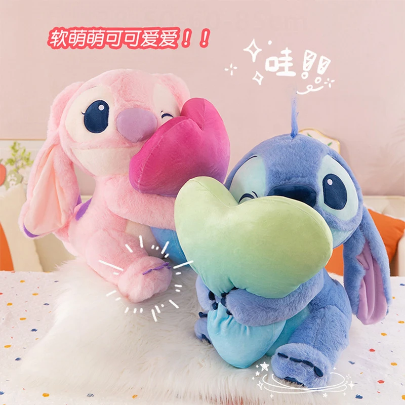 

Disney Kawaii мультфильм стежка пара плюшевая игрушка милый обнимающий ангел Энджи мягкая кукла подушка для сна подарок для ребенка подарок на день рождения и Рождество