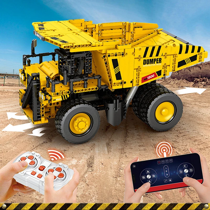 2023 New MOC Technical 797 Mining Truck Building Blocks Model City Dump Truck Full RC Bricks Toys for Boys Christmas Gift Set