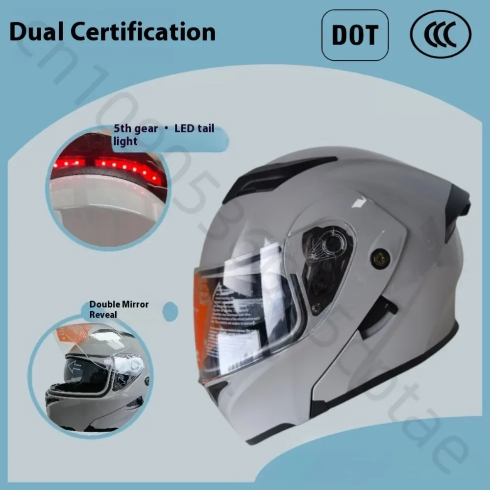 DOT Standard Electric Motorcycle Helmet All Seasons Full Cover Dual Lens Revealed Helmet Full Face Helmet Casco Motocross