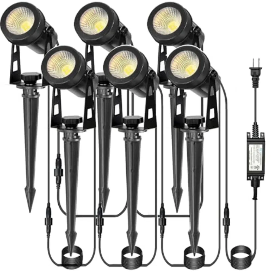 

Комплект светодиодных прожекторов для наружного ландшафтного освещения: для сада, двора, дома, газона, деревьев, флагов, заборов. Теплый белый свет 2700K-3300K, IP7.