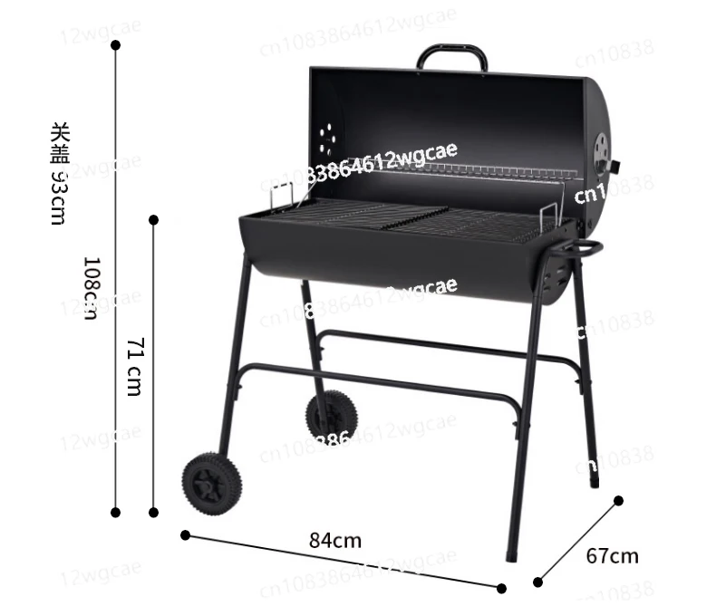 

Outdoor charcoal barbecue grill household charcoal barbecue grill courtyard American barbecue grill people camping.