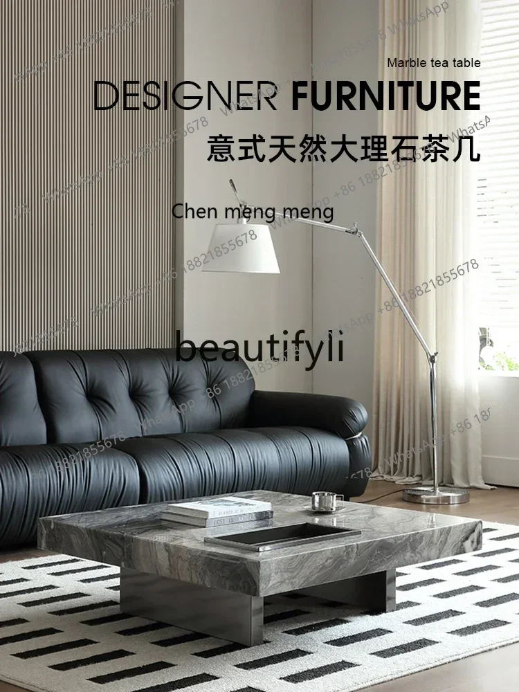 A182 Natural marble luxury stone light luxury modern minimalist design imported coffee table