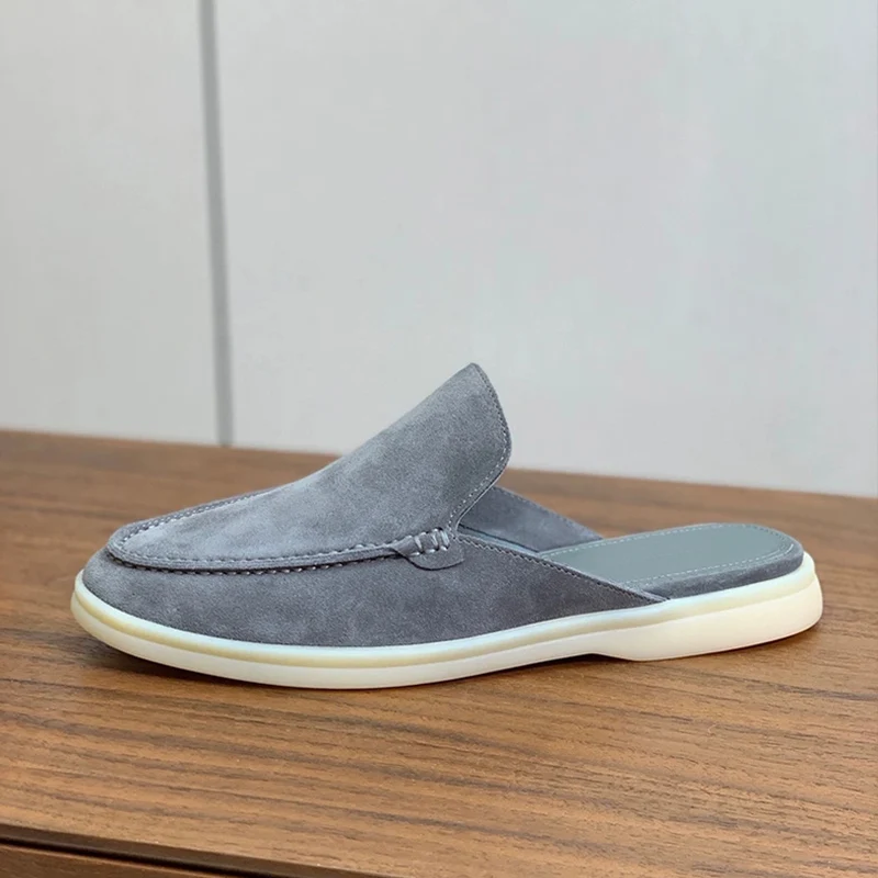 Designer Luxury Suede Leather Loafers for Women 26SS  New Slip on Slippers Flat Work Walking High Quality Shoes Mueller Slippers