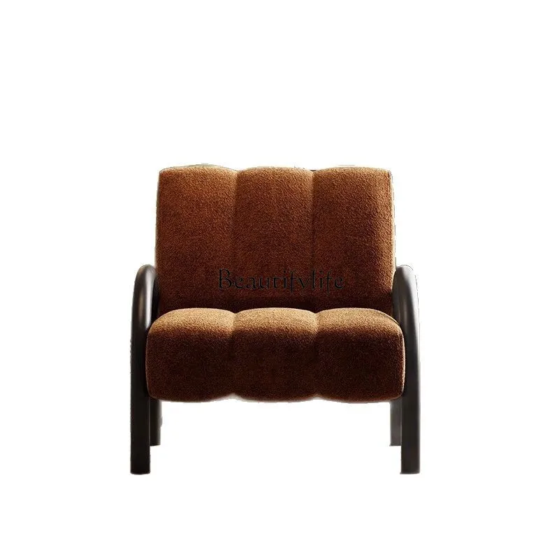 

Medieval style homestay fabric lounge chair single sofa