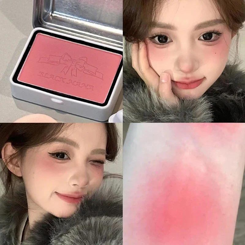 Girl Blush Pink Cream Makeup Rouge Palette Cheek Contour Powder Cosmetics Blusher Cream Makeup Rouge Cheek Tint Blush Iron Box