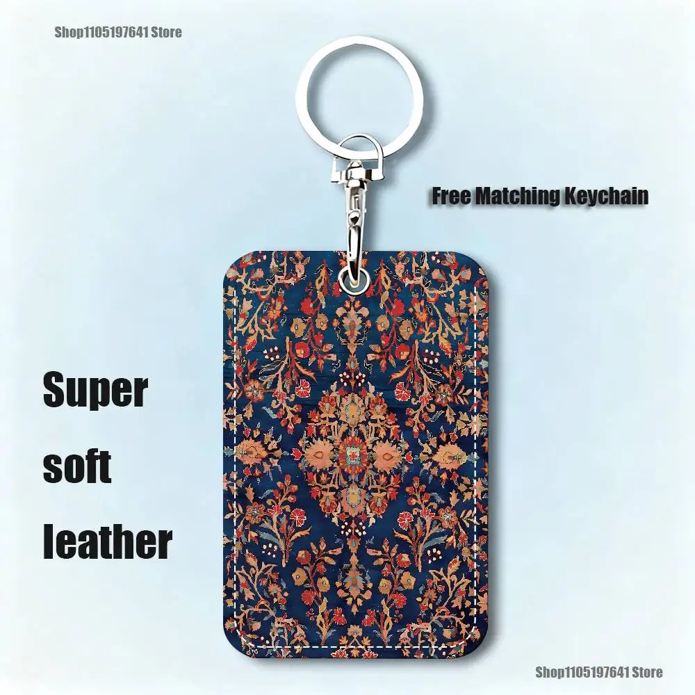 Tappeto persiano motivo floreale portachiavi carta cartone animato anime moda ciondolo borsa porta d'identità porta carte autobus carino adulto
