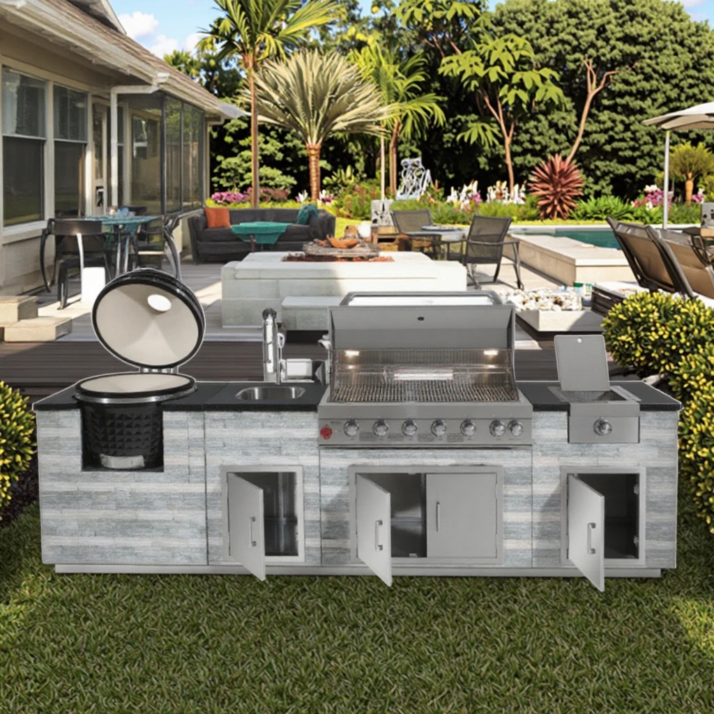 

Youya New Design Custom Patio/backyard Outdoor Kitchen Design Ss304 Outdoor Kitchen Bbq Grill with Natural Gas & Kamado