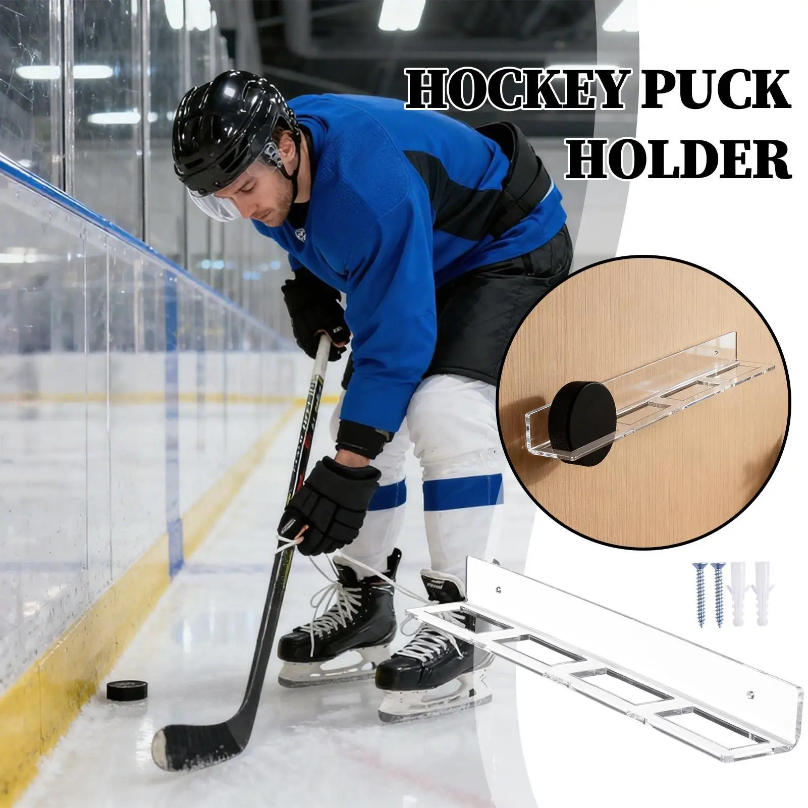 الاكريليك هوكي الجليد عرض موقف 4-فتحة واضح آمن عقد الرف الحائط هوكي عفريت عرض حامل للاعبين