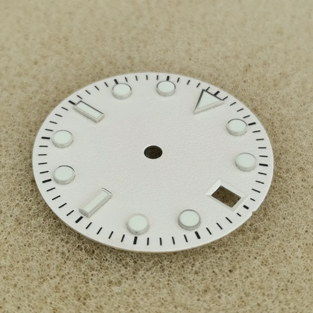 Esfera de reloj esmerilada de 28,5 MM, accesorios de reloj modificados, esferas de reloj para hombre para movimiento mecánico japonés NH35/NH36/4R/7S