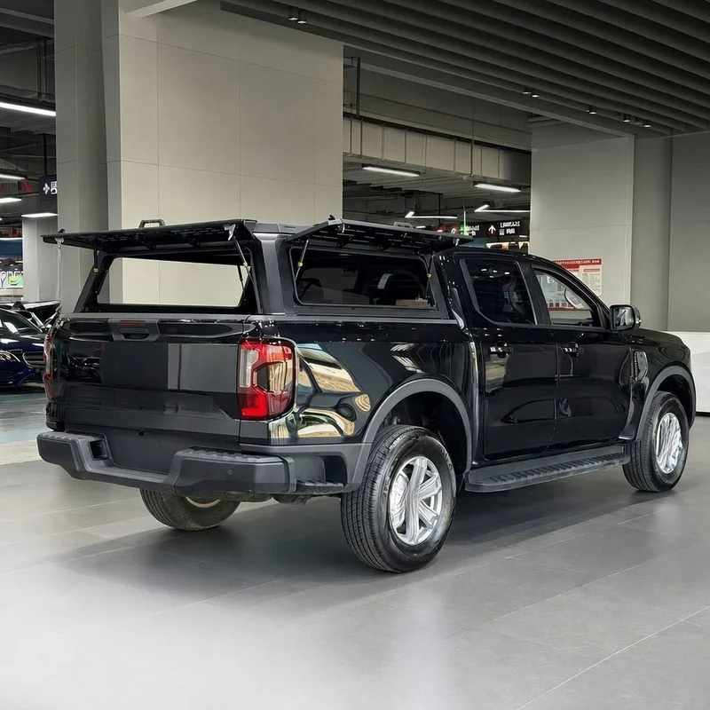 Auto Parts Waterproof Manual Folding Retractable Hard Aluminum Truck Bed Cover Lockable Tailbox Camper Shell For Tundra Pickup O