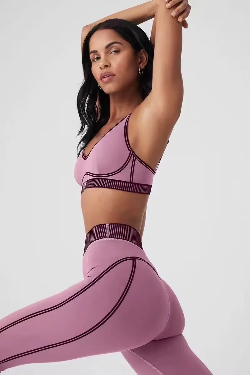 طقم سراويل طويلة مريحة لممارسة اليوغا للسيدات الأوروبية والأمريكية