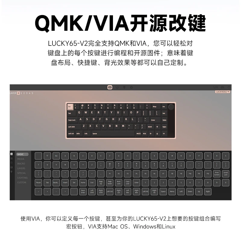 Imagem -04 - Weikav Lucky65 v2 Gamer Kit de Teclado Mecânico Modo 2.4g Bluetooth Teclado sem Fio Lucky65v2 Personalização Teclado para Jogos