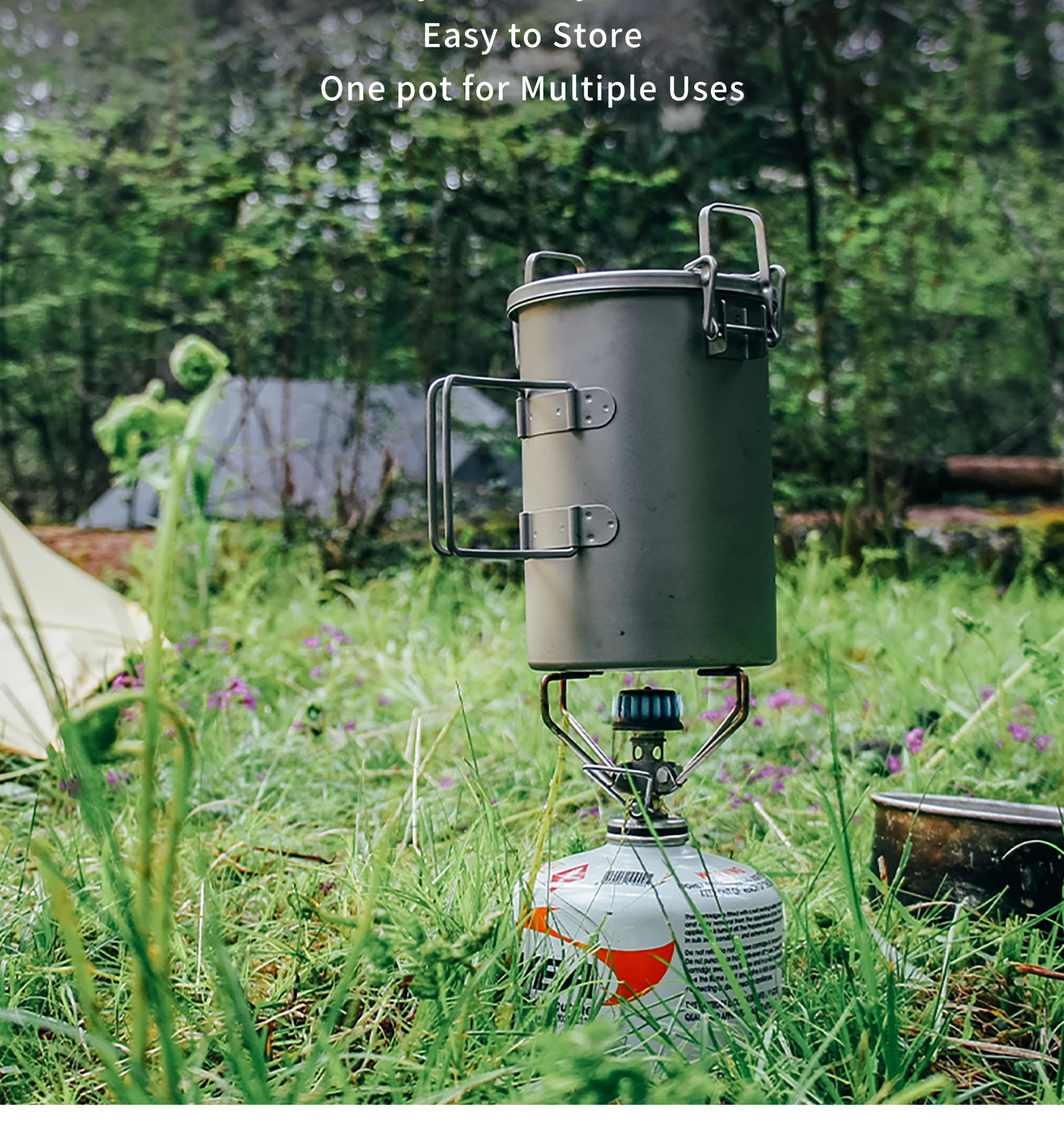 KEITH Reiskocher aus reinem Titan, 900 ml ultraleichter tragbarer Kochtopf, multifunktionaler Reiskochtopf für Outdoor-Camping und Wandern – Detail 2