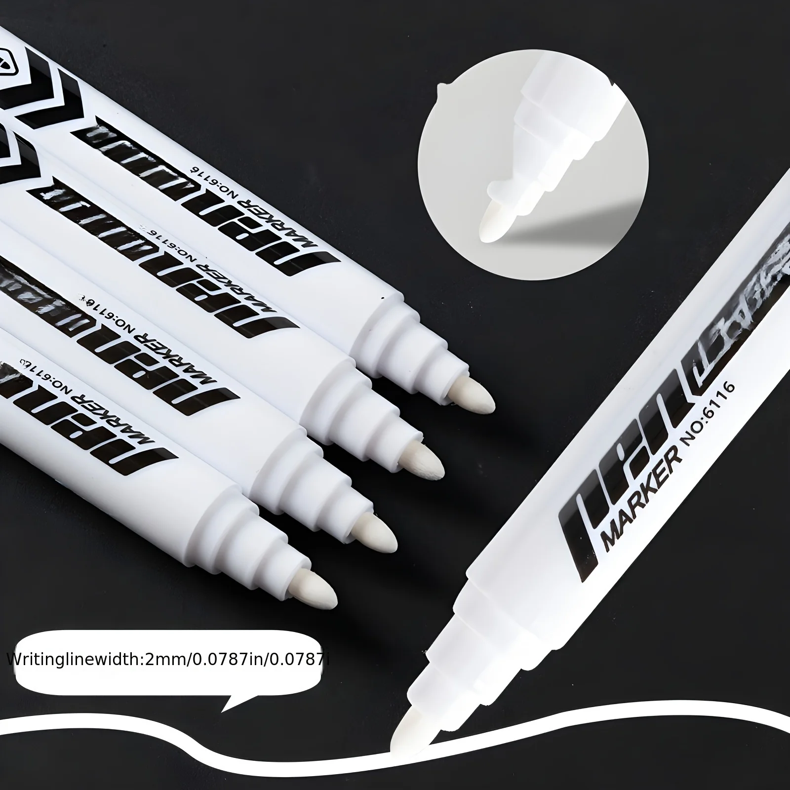 1/12Pcs Fettige Weiße Marker Stift Graffiti Stifte Wasserdicht Permanent Gel Bleistift Reifen Malerei Notebook Reifen Lauffläche umwelt Stift – Detail 3