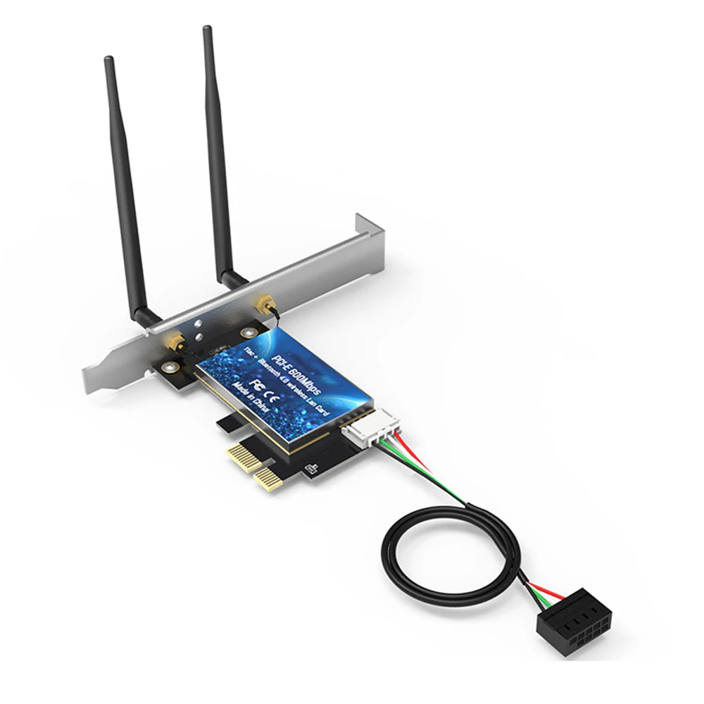 Kartu jaringan ekspres PCI 600Mbps, adaptor Bluetooth nirkabel 2.4G/5GHz yang kompatibel dengan PCI-E LAN Card 802.11 ac/b/g untuk komputer