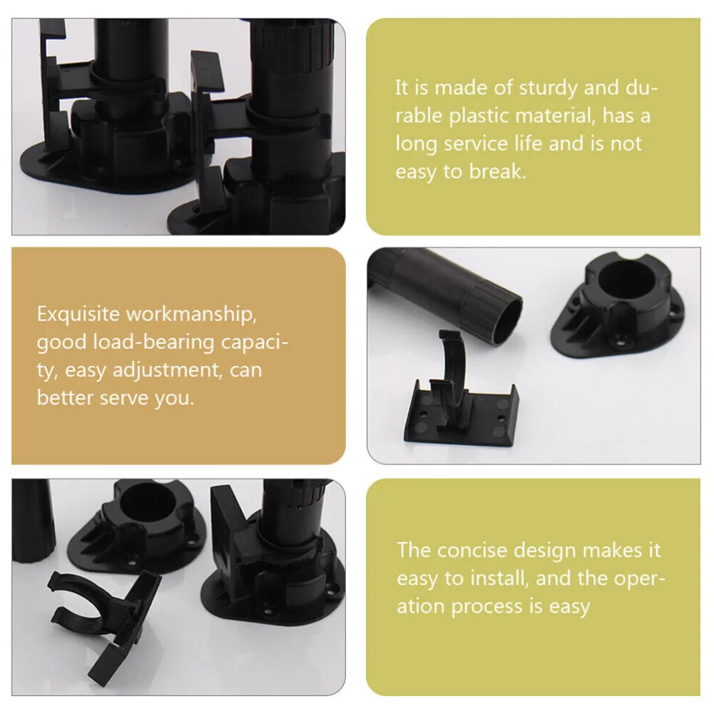 Black Cabinet Leveler Kick Clips Kitchen Plinth Leg Clips Cabinet Foot Buckle Cabinet Leveler For Most Furniture