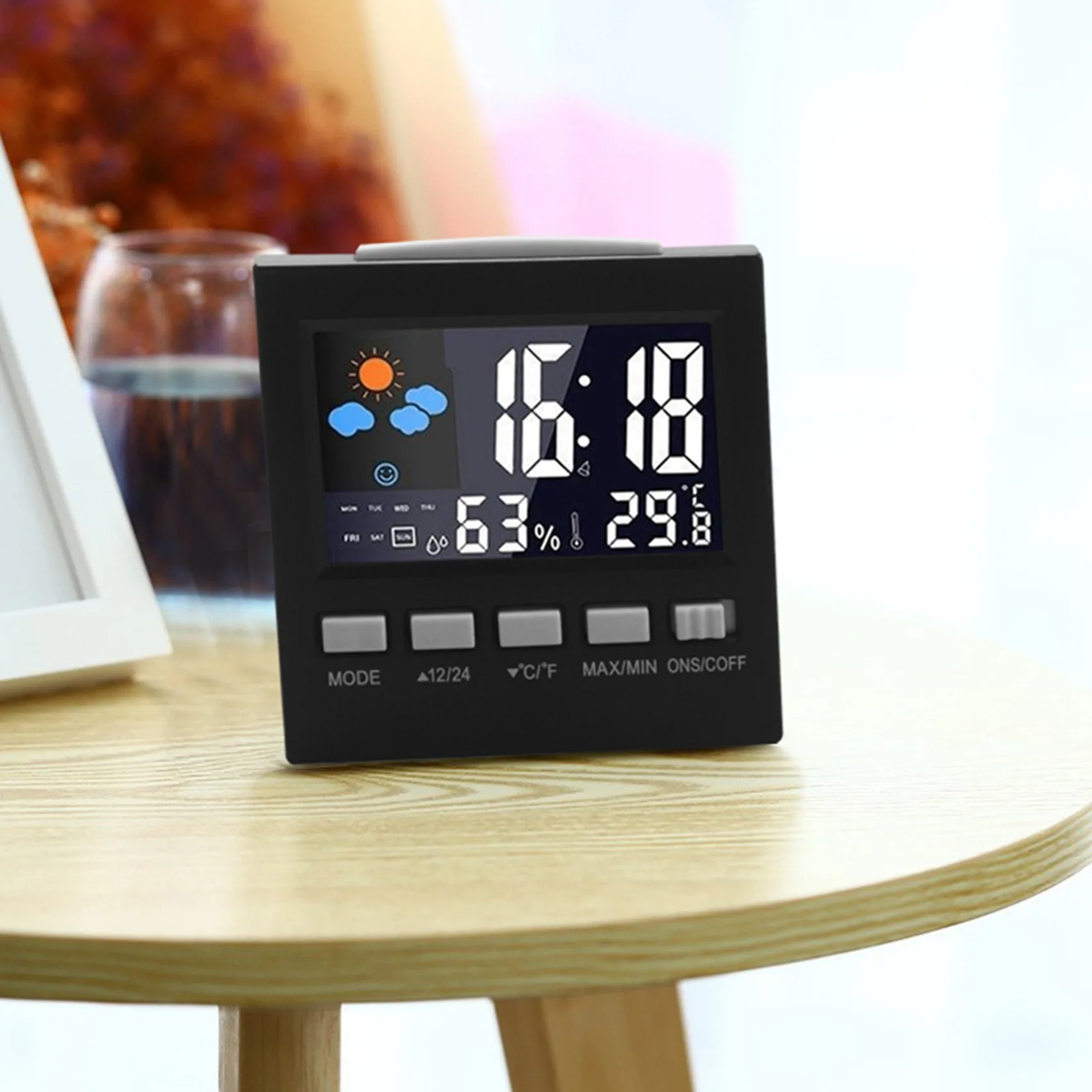 

A93P ЖК-цифровой гигрометр, термометр, измеритель температуры и влажности, комнатные часы