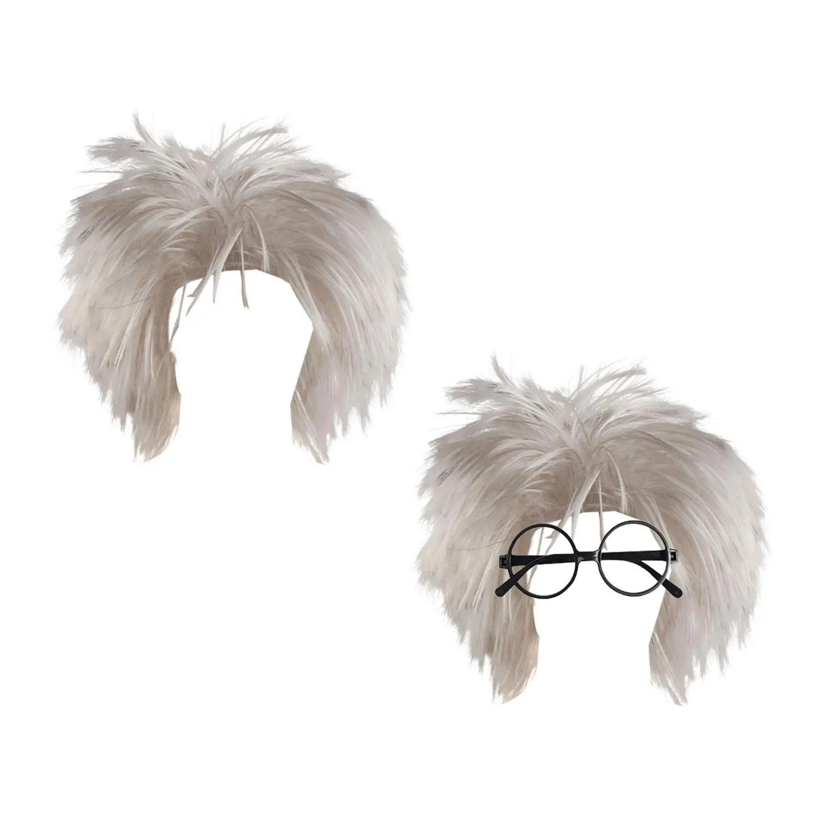 Old Man Wig Costume Accessories Dressing up Punk Crazy Physicist Wig Teens