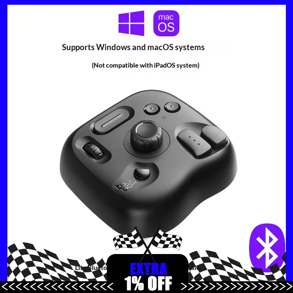 TourBox Lite Office Keyboard Efficient Management Of Materials Drawing Keyboard Dual Channel Bluetooth Plug Wire Pc Accessories