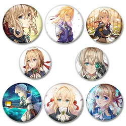 58mm Jewelry Accessories Gifts Anime Violet Evergarden Brooches Cosplay Handmade Badges Lapel Pins Backpack Clothes Decoration