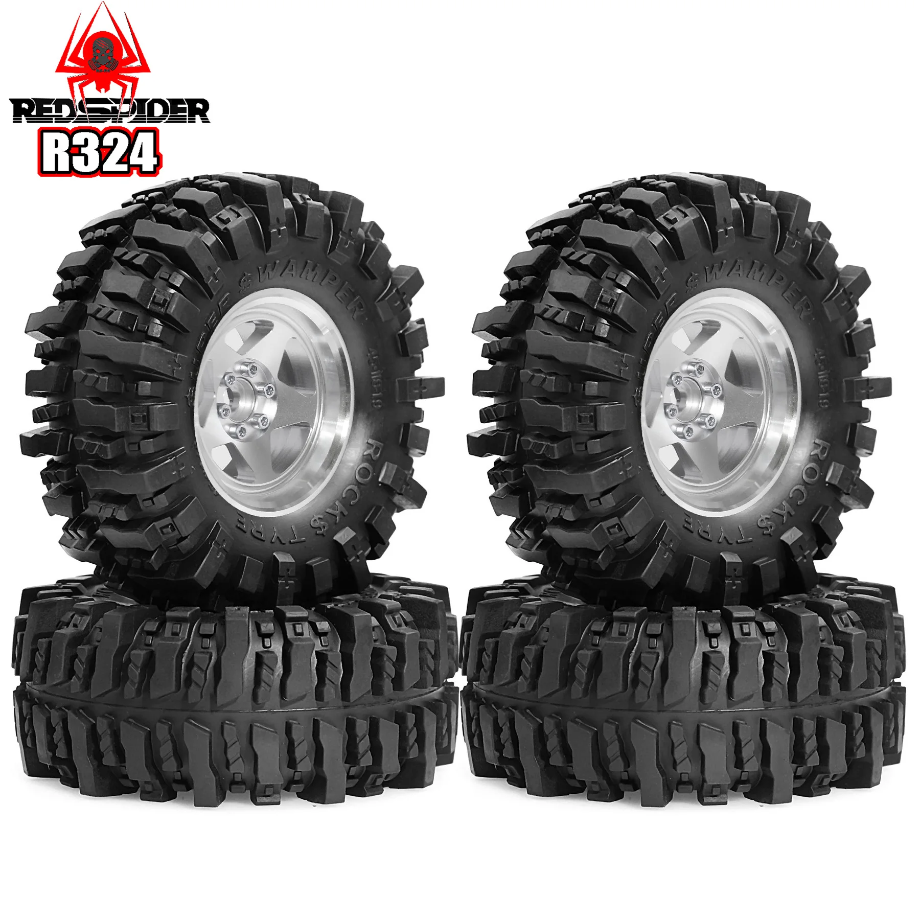 

Колеса 1.9 Beadlock и шины 1.9 Mud Slingers для 1/10 RC Crawler Axial SCX10 TRX4 VS4-10 Gen8 RC4WD, набор из 4 шт.