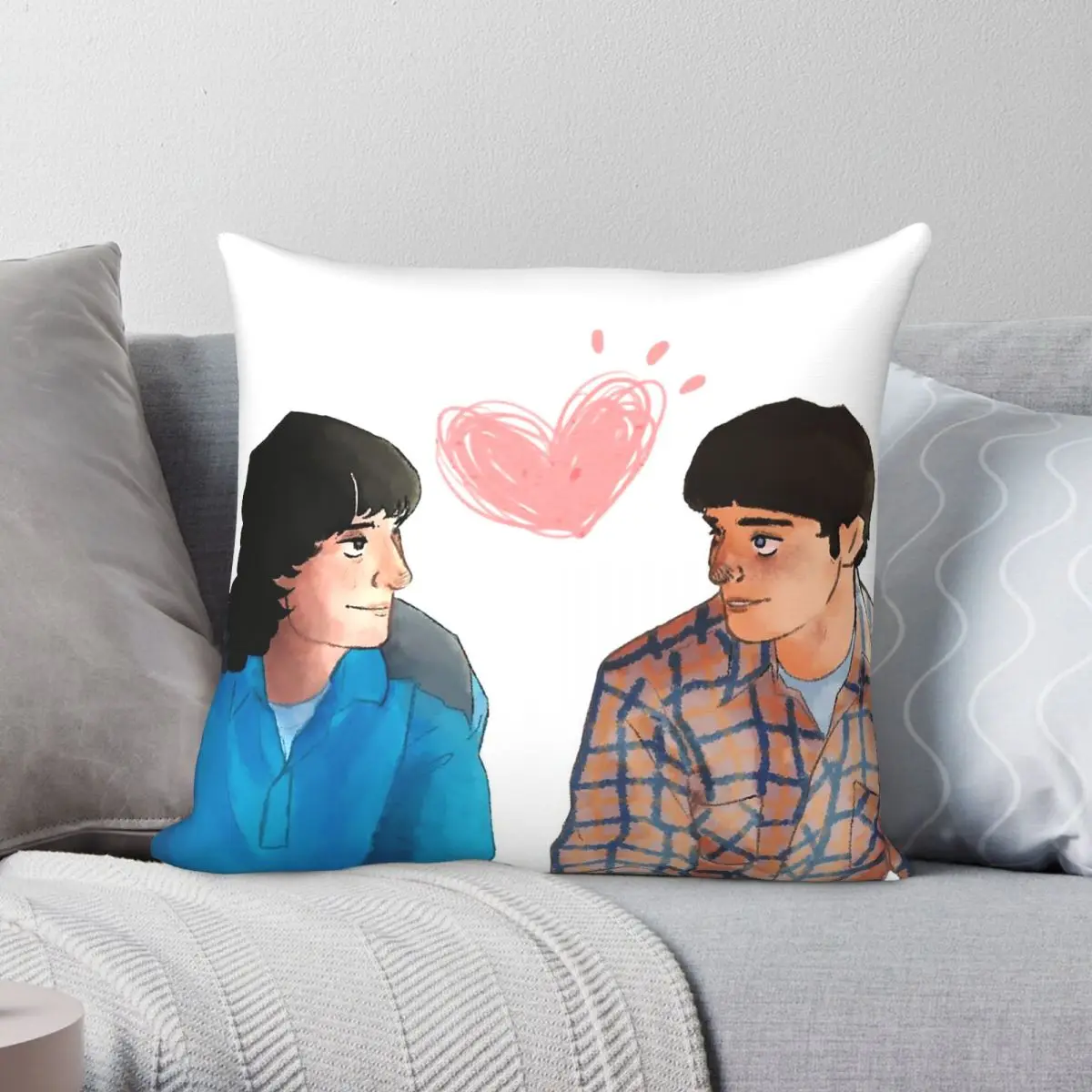 Mike Wheeler Will Byers Pillowcase Polyester Linen Velvet Pattern Zip Decorative Bed Cushion Cover