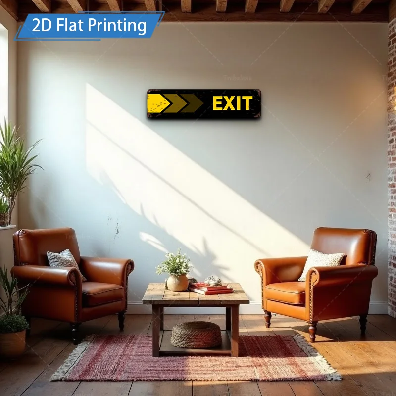 [2D FLAT] 1 шт. металлическая вывеска, 4 × 16 дюймов, ретро выходная вывеска, настенный художественный металлический декор для домашнего офиса