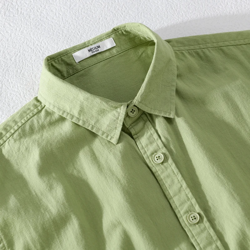 

Men's Casual Pure Cotton Long-Sleeved Shirts Loose Fit Basic Tops Solid Color Comfortable Blouse for Youth Shirts 7 Colors M-3XL