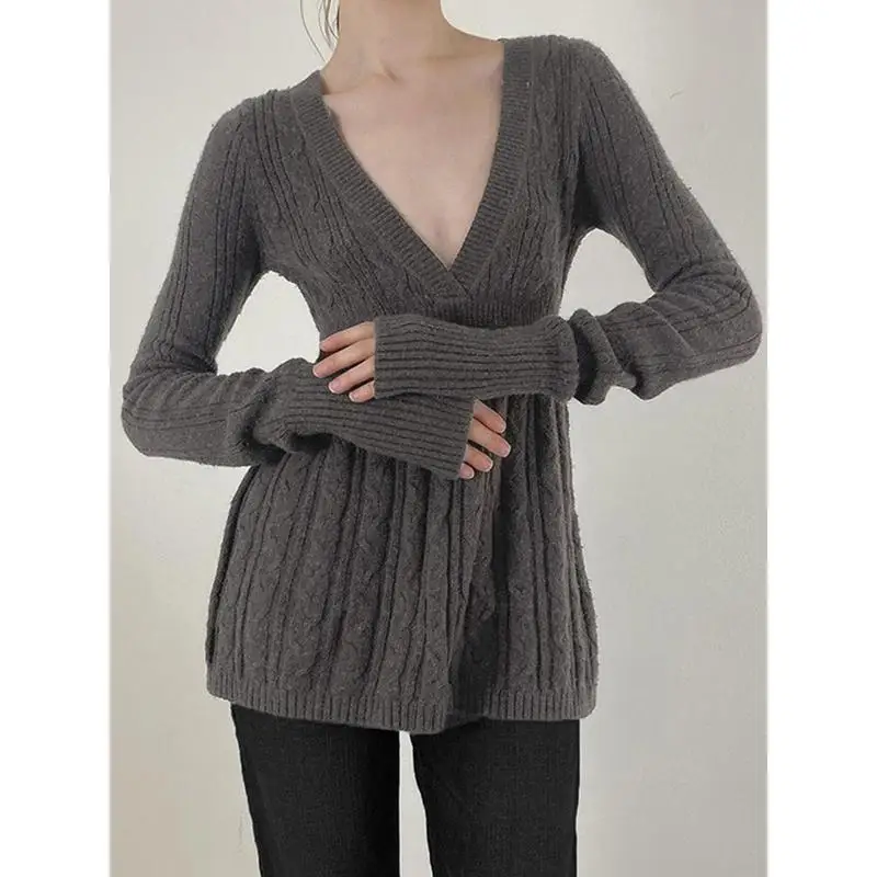 Y2K Color Block Long Neck Sweater Top for Women Summer Casual Comfortable Fit Other Material 100% Regular Sleeve T-Shirt