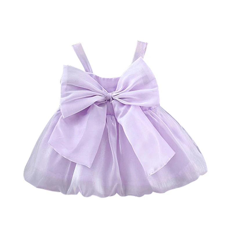 

Summer Newborn Clothes Baby Girl Clothing Korean Fashion Cute Mesh Sleeveless Bow Party Princess Dress Toddler Dresses BC2216