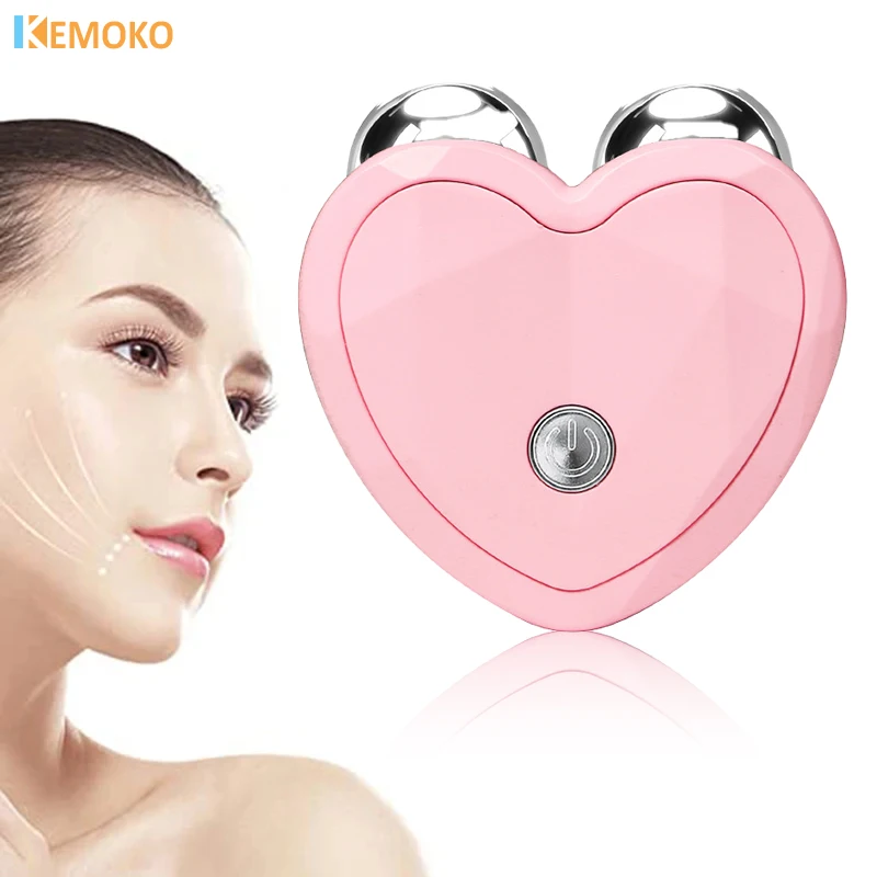 Mini Electric Face Microcurrent Lift Roller EMS Massager Sonic Vibration Facial Lifting Skin Tighten Massage Beauty Care Devices