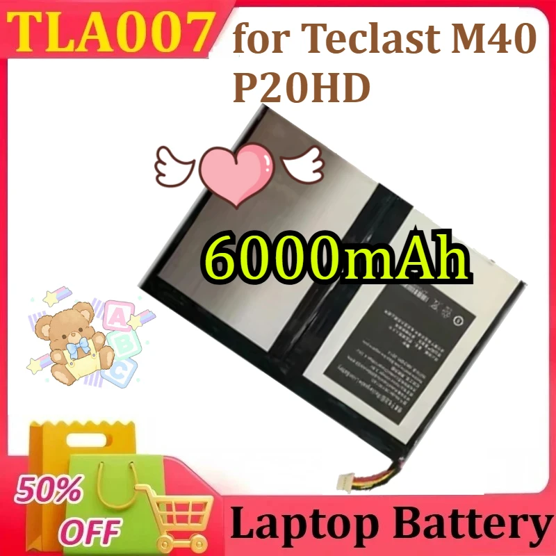 

Replacement Battery TLA007 for Teclast M40 P20HD 5 Lines Portable Power Bank Tablet Battery 6000mAh