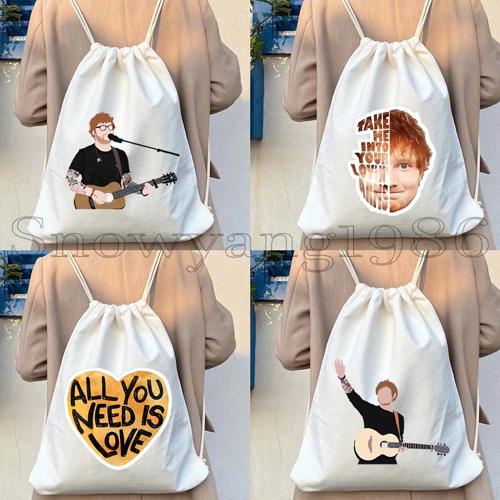 

Ed Sheeran Lover Funny Cute Music Fan Gifts Drawstring Bags Soccer Backpack Gym Sackpack Gifts String Bag for Hiking Sports Yoga