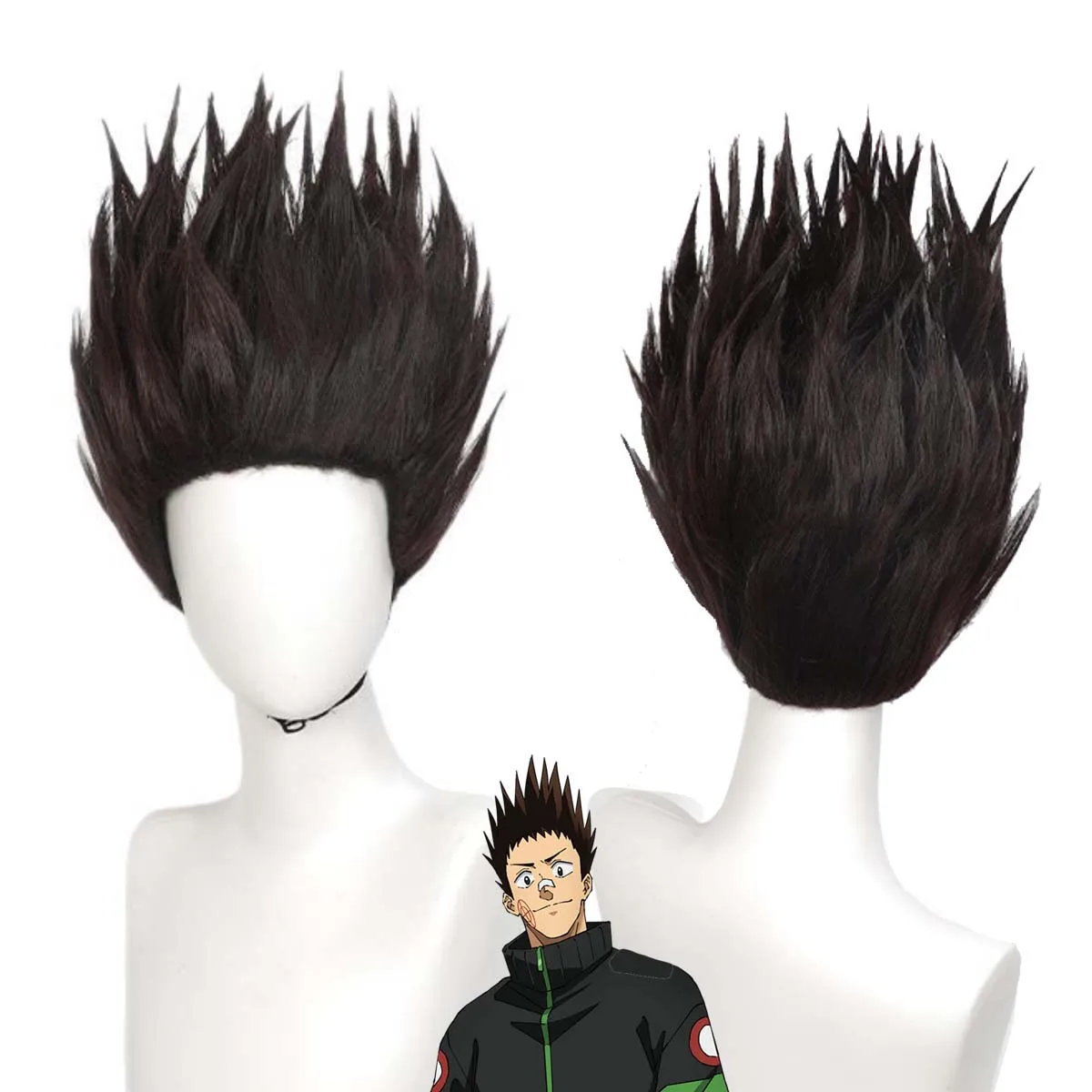 Halloween Party Props Mannen Anime Sakamoto Dagen Heisuke Mashimo Cosplay Donkerbruin Haar Pruik