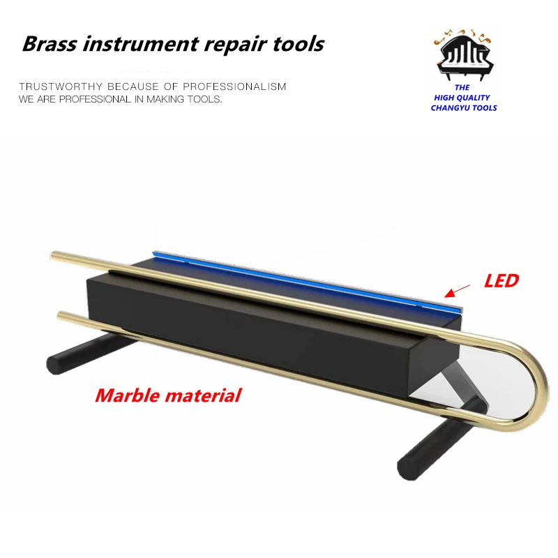 Brass Instrument Repair Tools, Testing Platform, Marble Material, Trombone Pull the Tube Straighten, Key Shaft Arm Detection