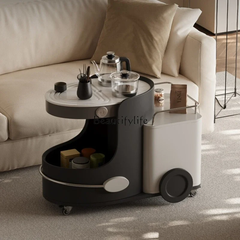 

pg46Italian movable tea table with kettle special-shaped rock slab coffee table living room table