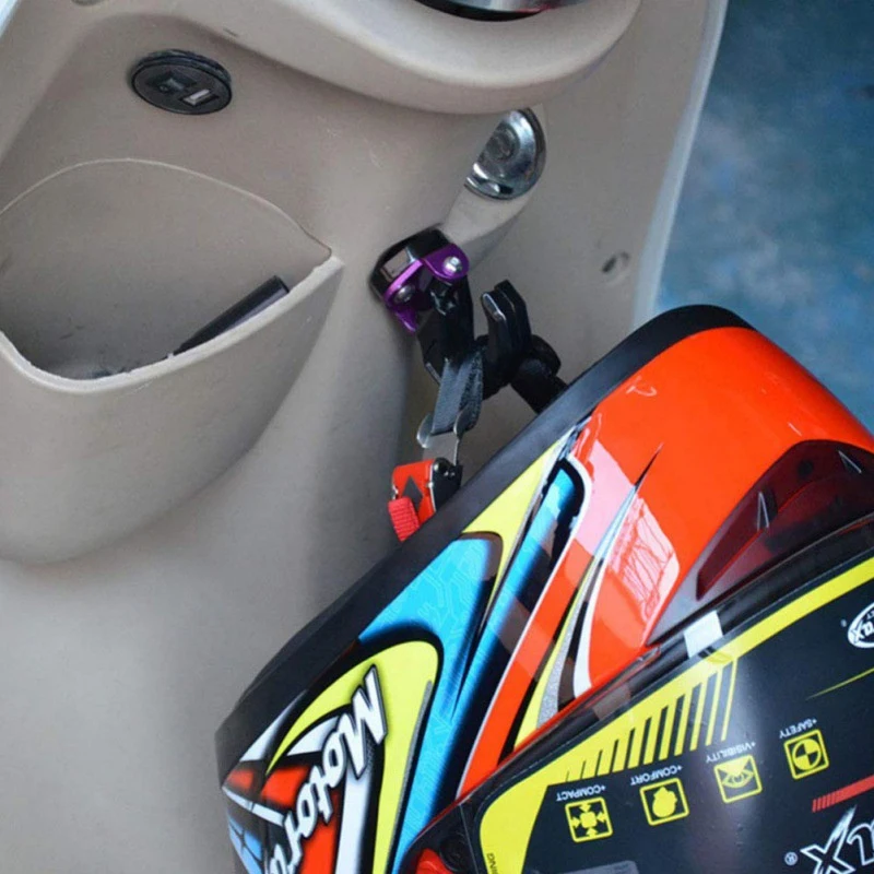 アルミ合金オートバイヘルメットダブルフック​​マウントバイクスクーターヘルメットホルダーユニバーサルフックハンガーバッグアクセサリー