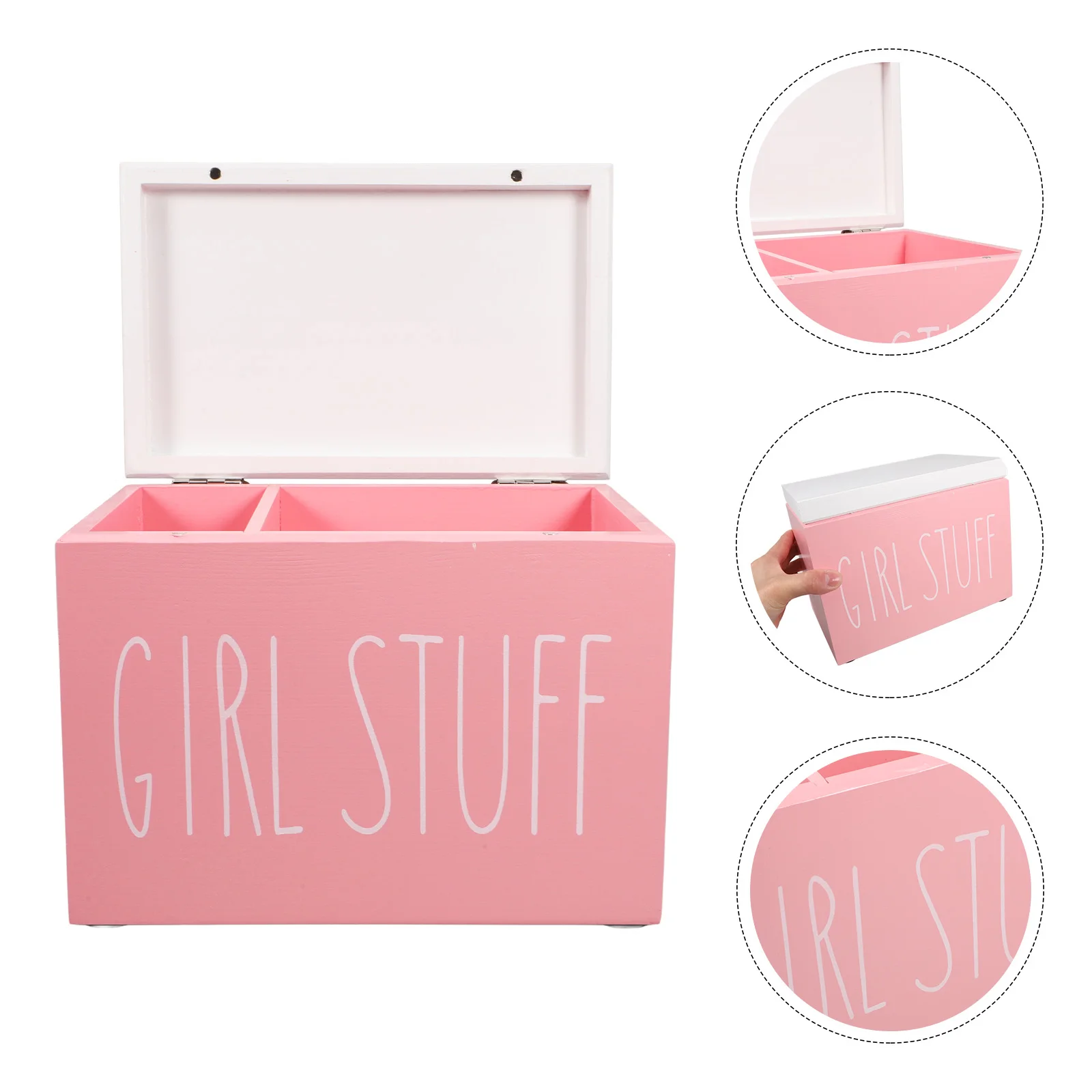 

Wooden Sanitary Napkin Storage Box With Lid For Bathroom Feminine Products Organizer Pad Container Bin Cotton Swab Stationery