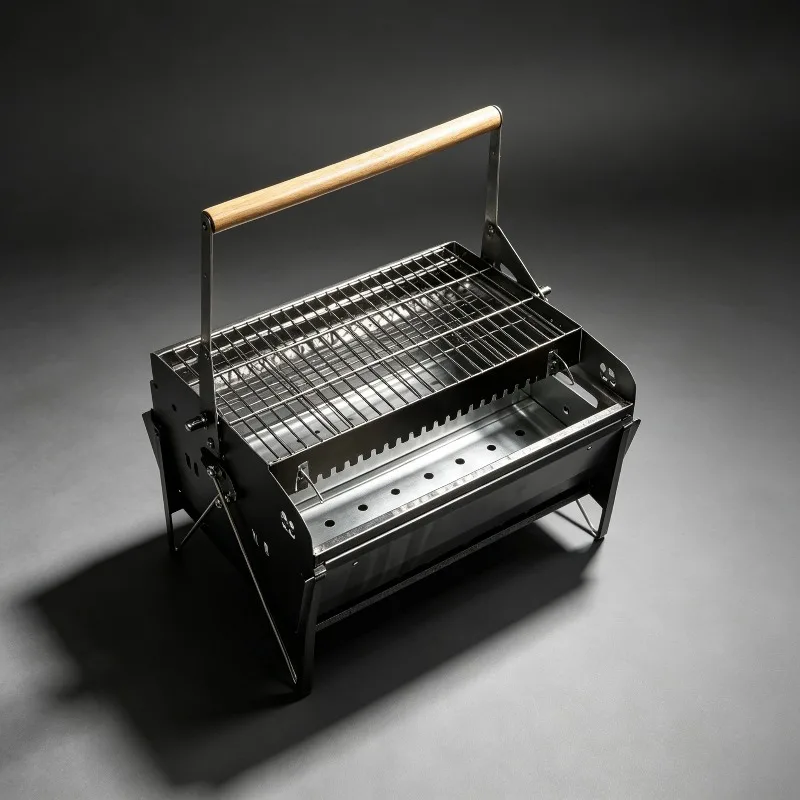 360° Flip BBQ Grill Double Sided Portable Folding Outdoor Camping Picnic Non-Stick Removable Easy Clean Barbecue Steak Kebab