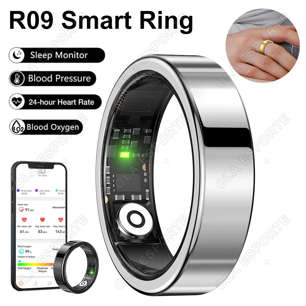 

R09 Rings Women's Men Couple Health Monitor Steps Jring APP Smartring Electronics Devices Waterproof Remote Control Android Ios