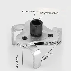 Universal Adjustable Oil Filter Wrench From 2-1/2 Inch to 4.5 Inch Oil Filter Wrench Tool Set With 3 Jaw Uninstall Removal Key